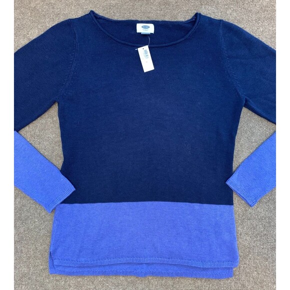 Old Navy Sweater Womens M Long Sleeve Roll Neck Color-Block Pullover Casual Knit - Picture 1 of 8